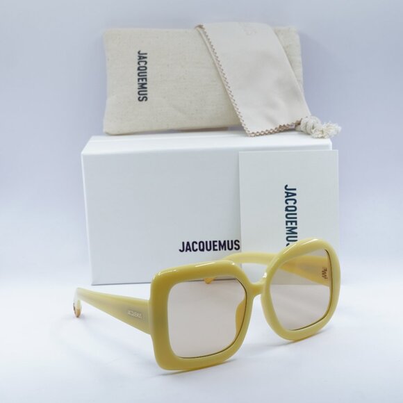 Jacquemus CARRE ROND JAC/10 C3 Geometric Sunglasses - Yellow - Picture 1 of 12